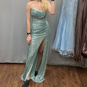 Clarisse Designs Teal Prom Dress